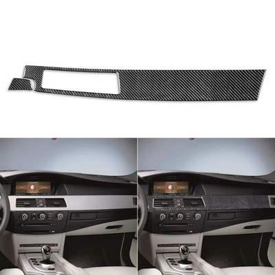 Real Carbon Fiber Co-pilot Dashboard Panel Cover Trim For BMW 5 Series E60 04-10