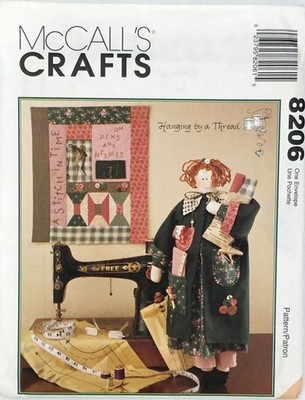 23'' hohe Nähpuppe mit Kleidung & 14'' x 16'' hängende Quilt Schnittmuster
