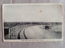Postal Glen Rose TX CARRETERA RURAL CURVA CON BARANDILLA DE MADERA j/26 AY0429