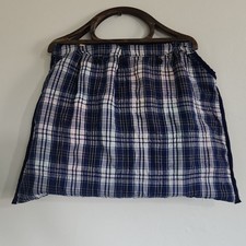 Women's Handmade Multi Color Reversible Handbag with Plastic Handle