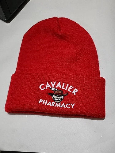 Cavalier Pharmacy Red Beanie Unisex Hat Winter Knit Cap Wise Virginia
