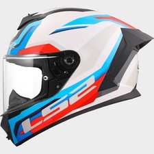 CASCO INTEGRALE LS2 FF820 RAPID III HYPER BIANCO BLU ROSSO TAGLIA S