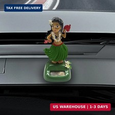 Solar Powered Hula Girl Dancing Car Dashboard Decorations, Green