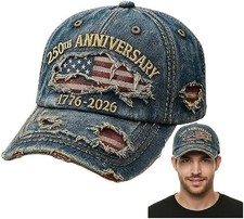 250th Anniversary USA Hat Eagle 250 Year American Anniversary Baseball Cap Ad...