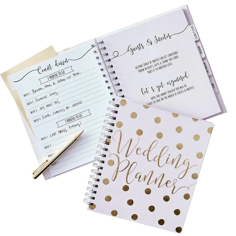 Ginger Ray Wedding Planner Pink & Gold Foiled Ring Binder - FREE DELIVERY