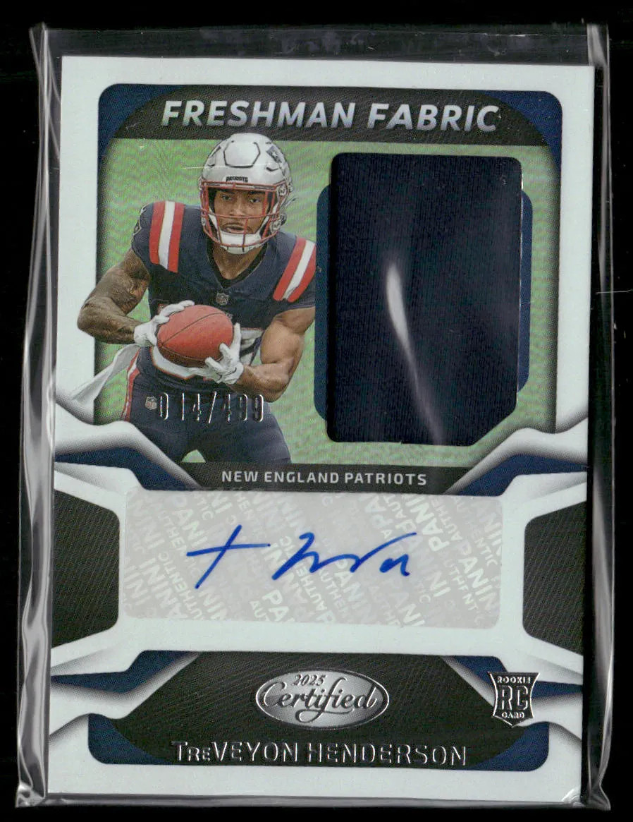 2025 Panini Certified Freshman Fabric TreVeyon Henderson Rookie Patch Auto /499