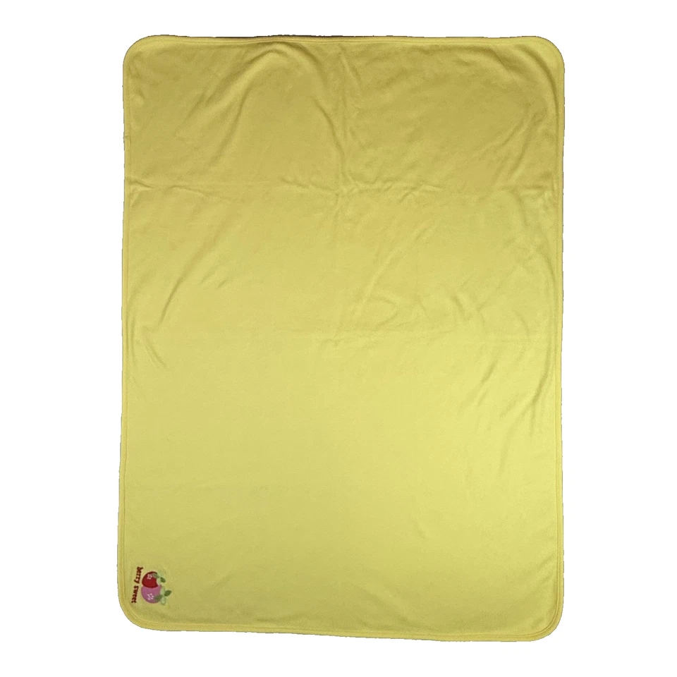 Cobertor de bebê vintage Gymboree amarelo baga doce morango 2008 estampa de frutas cereja - Imagem 3 de 4