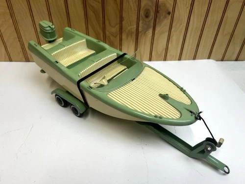 1963-65 Tonka Clipper Boat, Motor & Trailer from the No.2140 Outdoor Living Set