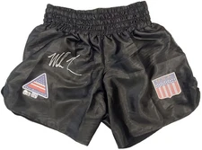 SALE! Mike Tyson Autographed Signed Black Boxing Trunks Beckett BAS