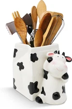 Utensil Holder | Cow Gifts for Women | Cow Stuff Print Kitchen Crock Storage | A