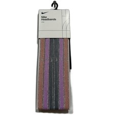 NWT Nike Headbands 6-Pack Stretch Silicone Grip Shimmer Peach Pink Gray Unisex