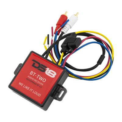 Red AV Receiver BT 4.0 Waterproof Stereo RCA Output for Automotive Marine Use