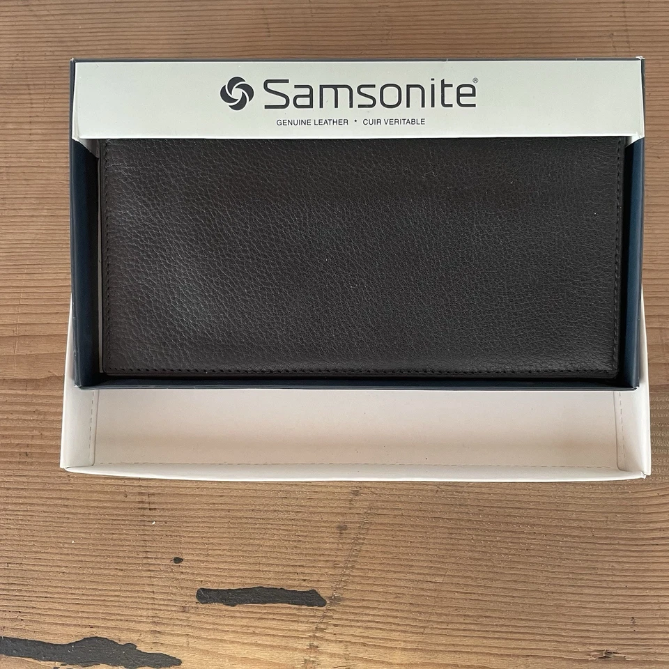 Samsonite schwarze Leder Geldbörse vertikale Doppelfaltung - Bild 4 von 4