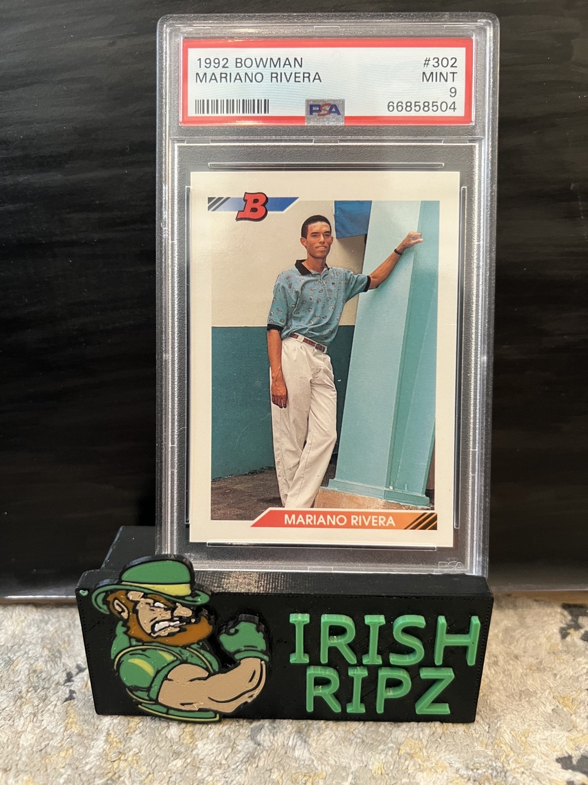 1992 Bowman - Mariano Rivera #302 E* on Back (RC) - Sandman - Yankees PSA 9
