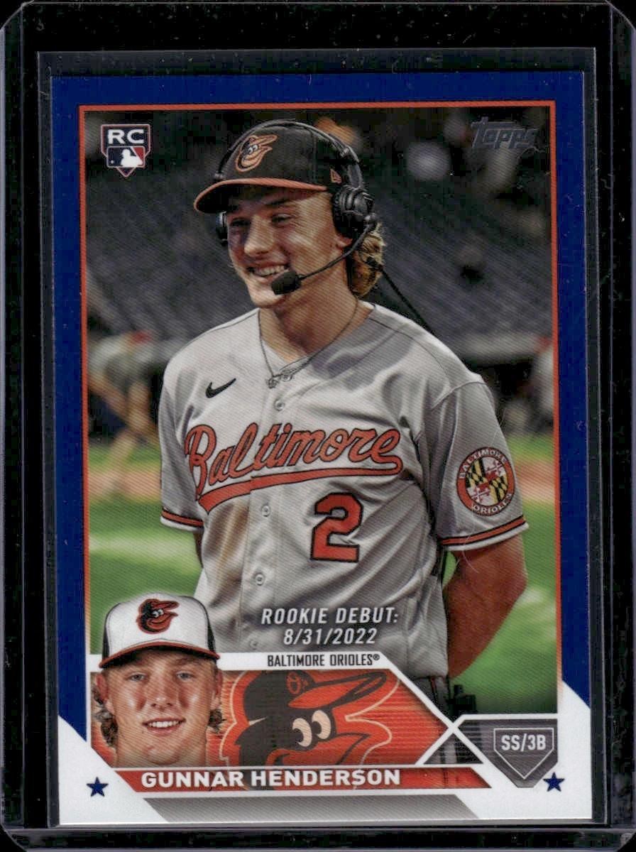 2023 Topps Update #US18 Gunnar Henderson Rookie Royal Blue Baltimore Orioles