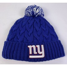 New Era NFL New York Giants Royal Blue Knit Pom Beanie Women's