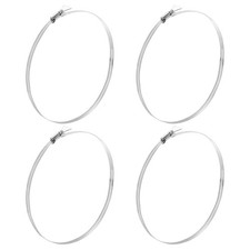 4pcs 8.4"-9.3" (213-235mm) Adjustable 304 Stainless Steel Worm Gear Hose Clamp