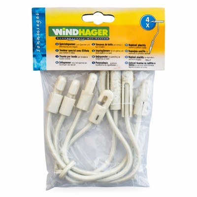 Windhager 4x Spezialspanner Gummiseil für Sonnensegel Befestigung Zubehör