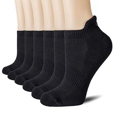 6 Pairs Ankle Athletic Running Socks Low Cut Sports Tab Medium Black 6 Pairs 
