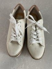 Dolce Vita Tomas Platform Sneakers Ivory Canvas Rope Trim Women  s Size 8M