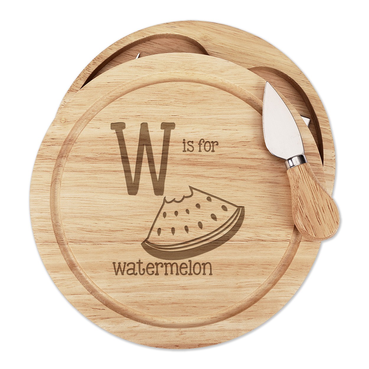 Letter W Is For Watermelon Cheese Board Knife Set Alphabet