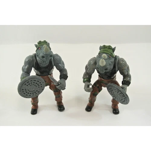 Teenage Mutant Ninja Turtles Rocksteady Lot of 2 Action Figures 1988 Incomplete