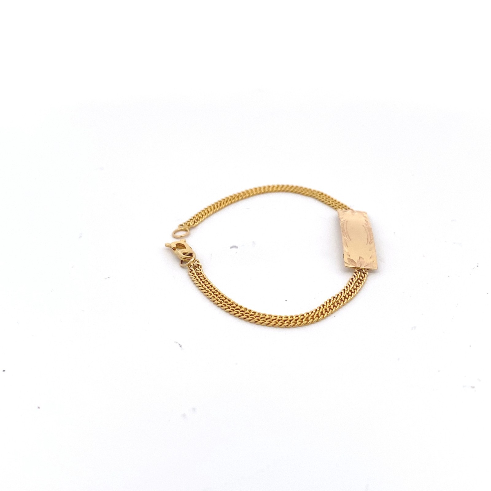 Solid 14k Yellow Gold Rectangular ID Bar Double S… - image 5