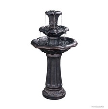 Outdoor 3 Tier Lily Waterfall Fountain Polyre...