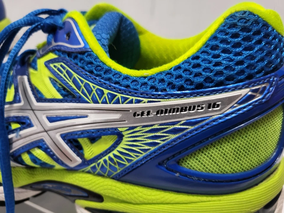 Scarpe da corsa Asics Gel Nimbus 16 blu/verde T435N atletiche uomo 8,5 - Immagine 3 di 4