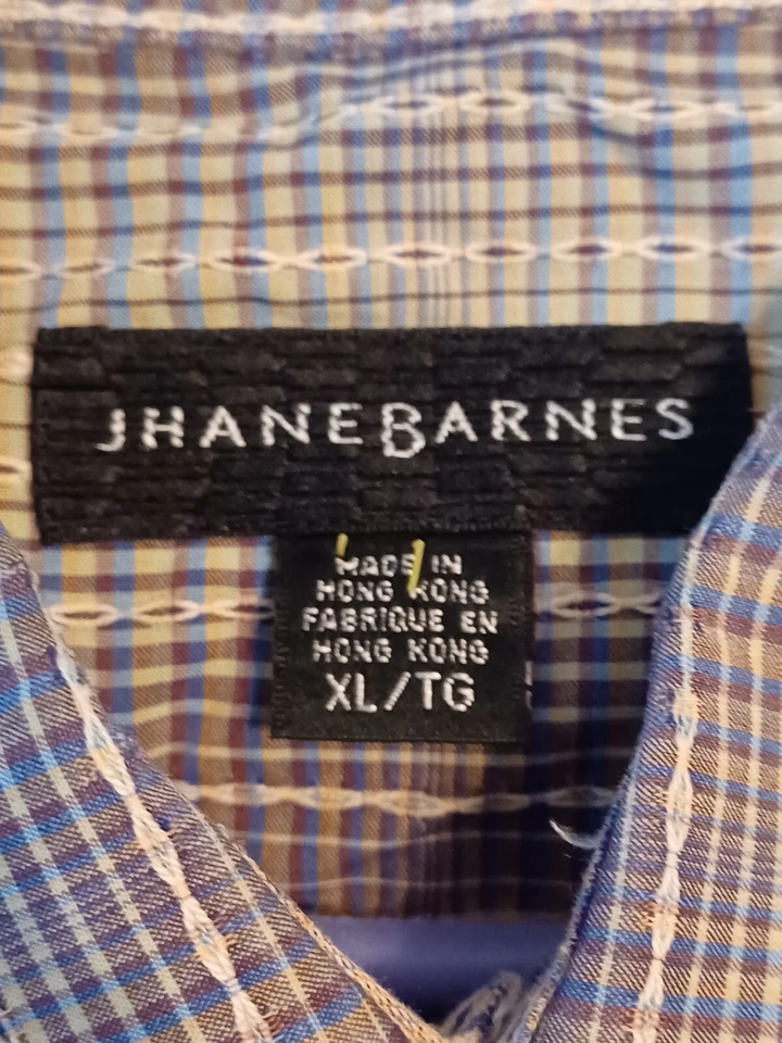 Camisa Jhane Barnes Para Hombre XL Multicolor Botón Japón Abstracto Algodón Tejido Foto 3 de 4