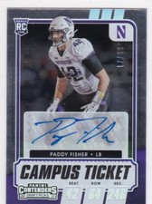 2021 Panini Contenders Draft Picks College Campus Ticket /99 Paddy Fisher Auto
