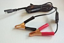 Trickle Charger Extension Cable SAE to Alligator Clips - 7 ft long  7.5 Amp Fuse