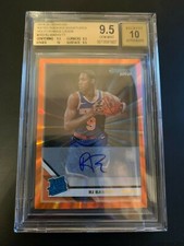 RJ BARRETT 2019-20 DONRUSS RATED ROOKIES HOLO ORANGE LASER AUTO RC BGS 9.5 10