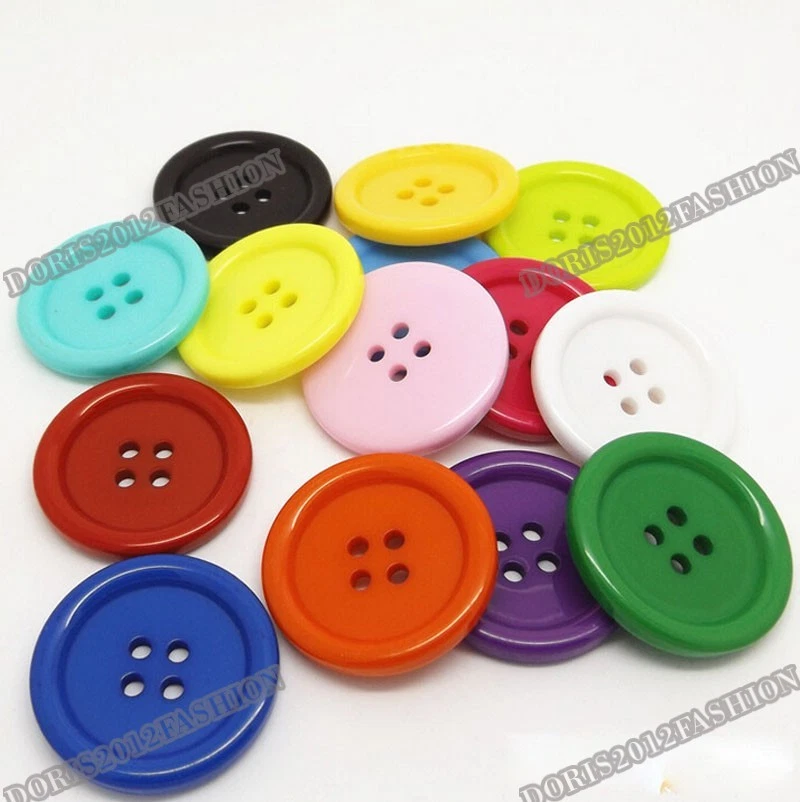 5pcs/lots Large Resin Coat Sewing 4-holes Round Buttons DIY 34mm 38mm 44mm 50mm  - Image 3 of 4