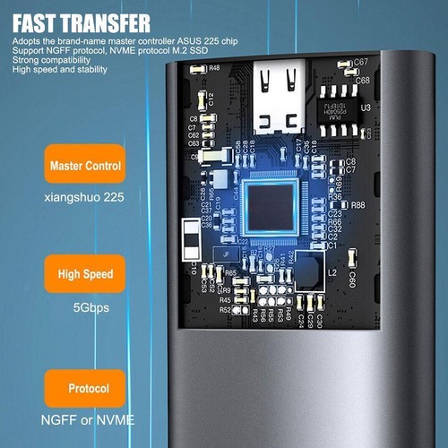 M.2 NGFF SSD Hard Disk Case Enclosure to USB 3.1 Case External - Afbeelding 6 van 14