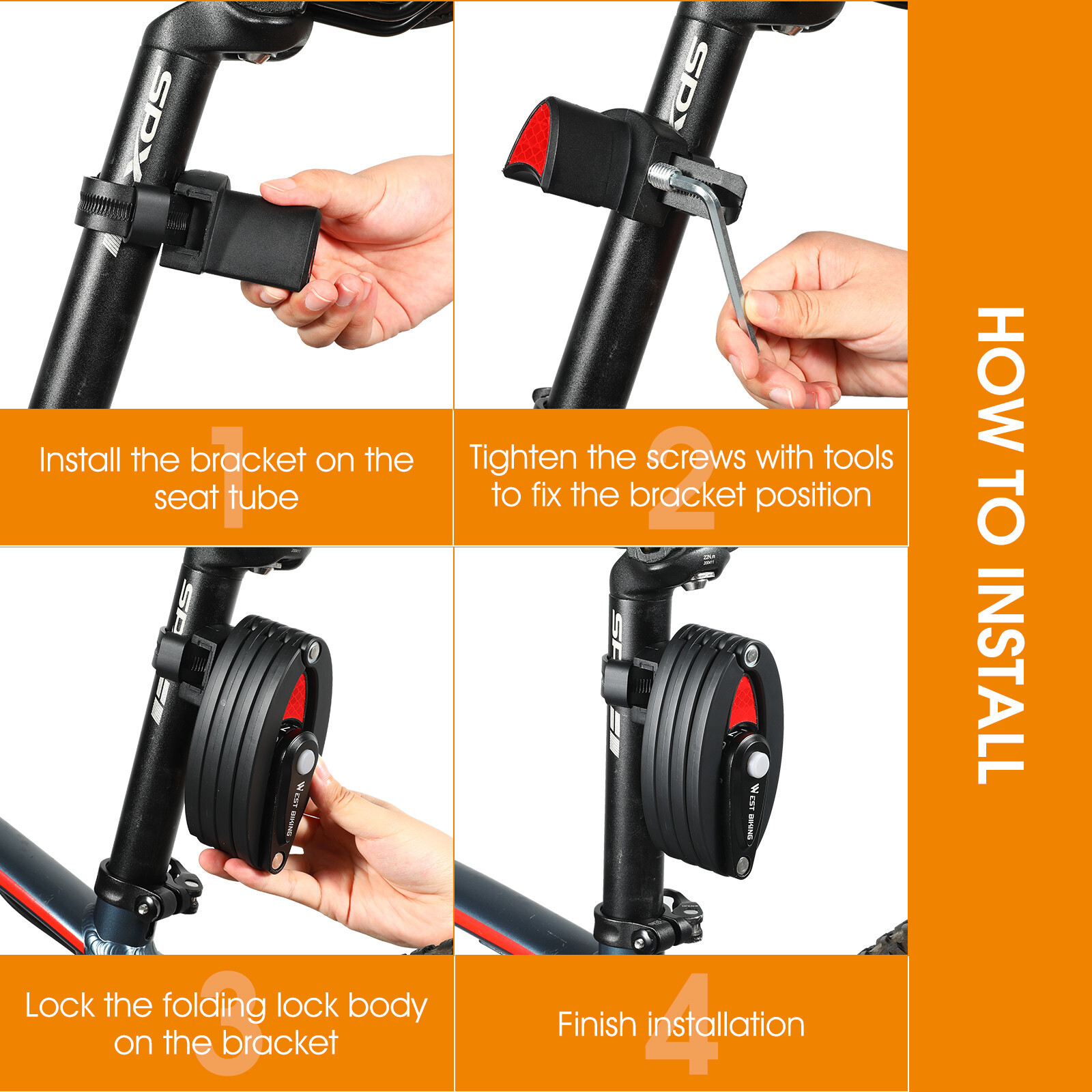 Heavy Duty Lock for Electric Bike Folding Lock Anti Theft Secure Guard Secure