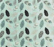 Changing Pad Cover, Feathers on Teal, Flannel, Fits 32"x16" Contoured Pad