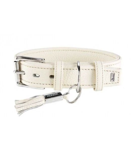 COLLIER CUIR CHIEN MOYEN HUNTER CANNES BEIGE 45 29-37 cm 63778.. - Photo 1/1