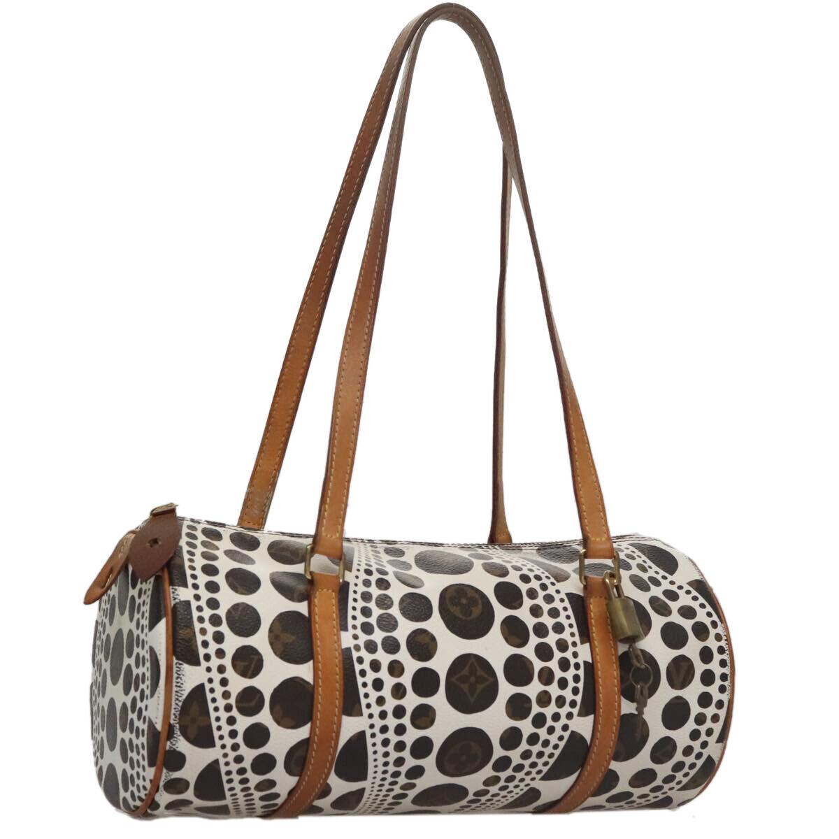 LOUIS VUITTON Yayoi Kusama Pumpkin Dot Papillon 30 Bag White