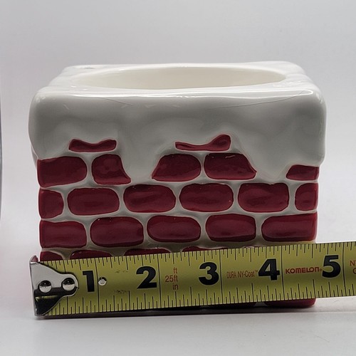 Department Dept 56 Weihnachten Kamin Flaschenhalter 4,5" Breite x 3,5" Höhe Keramik Crazing - Bild 7 von 7