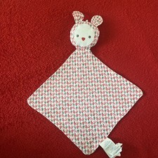 🇫🇷 Doudou Lange Lapin Ours Capuche Rouge Gris Pommes OBAIBI OKAIDI NEUF