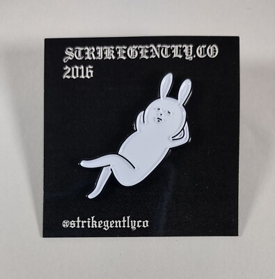 NEW - Strike Gently Co. Campy White Relaxing Bunny Rabbit Lapel Pin ...