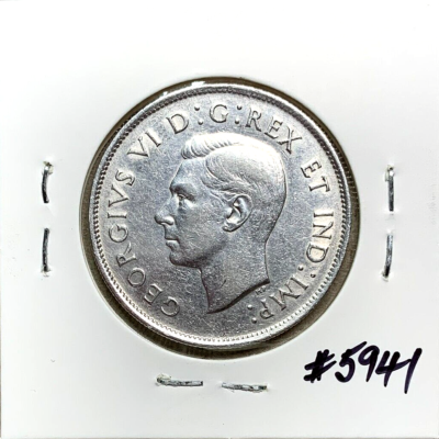 1941 Canada 50 Cents Lovely Uncirculated King George VI 80% Silver