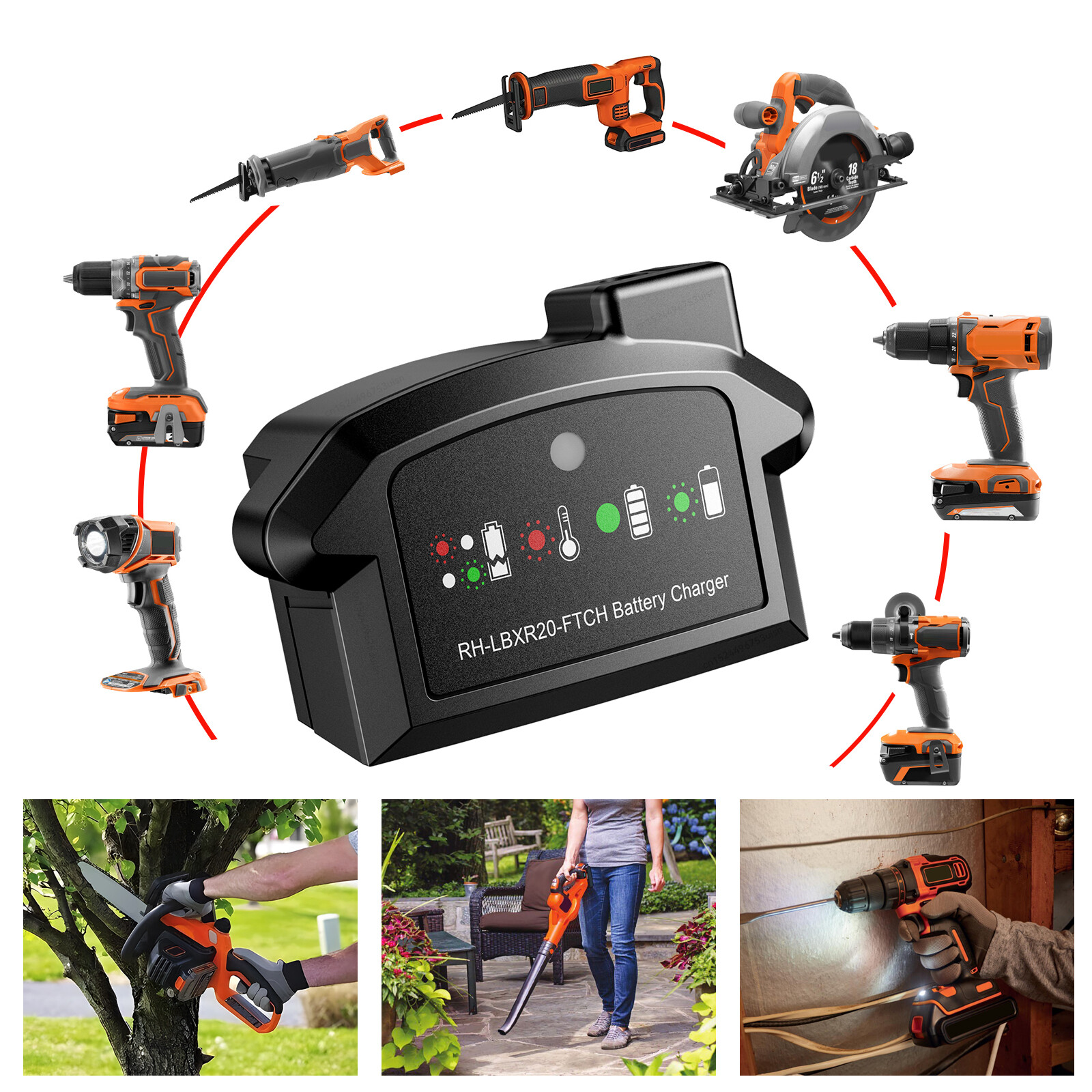 20V LCS1620 Charger for BLACK+DECKER LBXR20 MAX Lithium Battery  