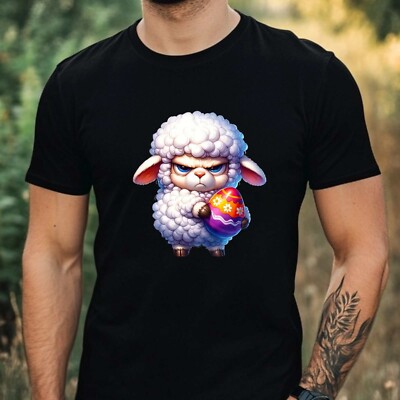 Herren T-Shirt Mürrisches Osterlamm Motiv Baumwolle Größe XS bis 5XL