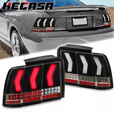 Hecasa For 99-04 Ford Mustang Led Tail Lights Sequential Signal Brake Lamp Black