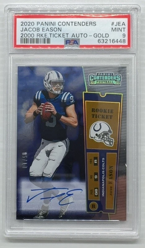 Jacob Eason Panini Contenders 2000 Rookie Ticket Autograph #JEA Gold