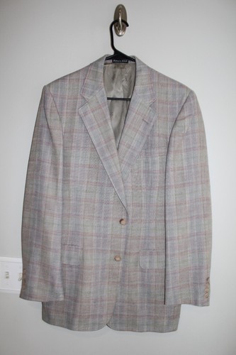 Daks, VINTAGE GRIGIO PLAID DAKS LONDRA TEMPO LIBERO TUTA GIACCA tg 40L cappotto sportivo 40 LUNGO