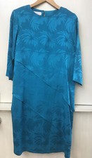 Silk Studio vintage Blue Dress Tiered 3/4 Sleeve Size 8 100% silk