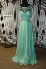 W232 ALYCE GREEN SZ 4 429 BEADED  PROM BLACK TIE FORMAL GOWN DRESS